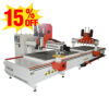 Custom Double Working Table CNC Router with Oscillating Knife and Multi-spindle for precise and efficient wood processing
