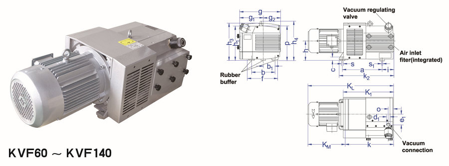 KVF 160 Oil less Vane vacuum pump