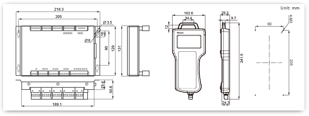 NK105_draw Mounting Dimension for CNC Router Machine